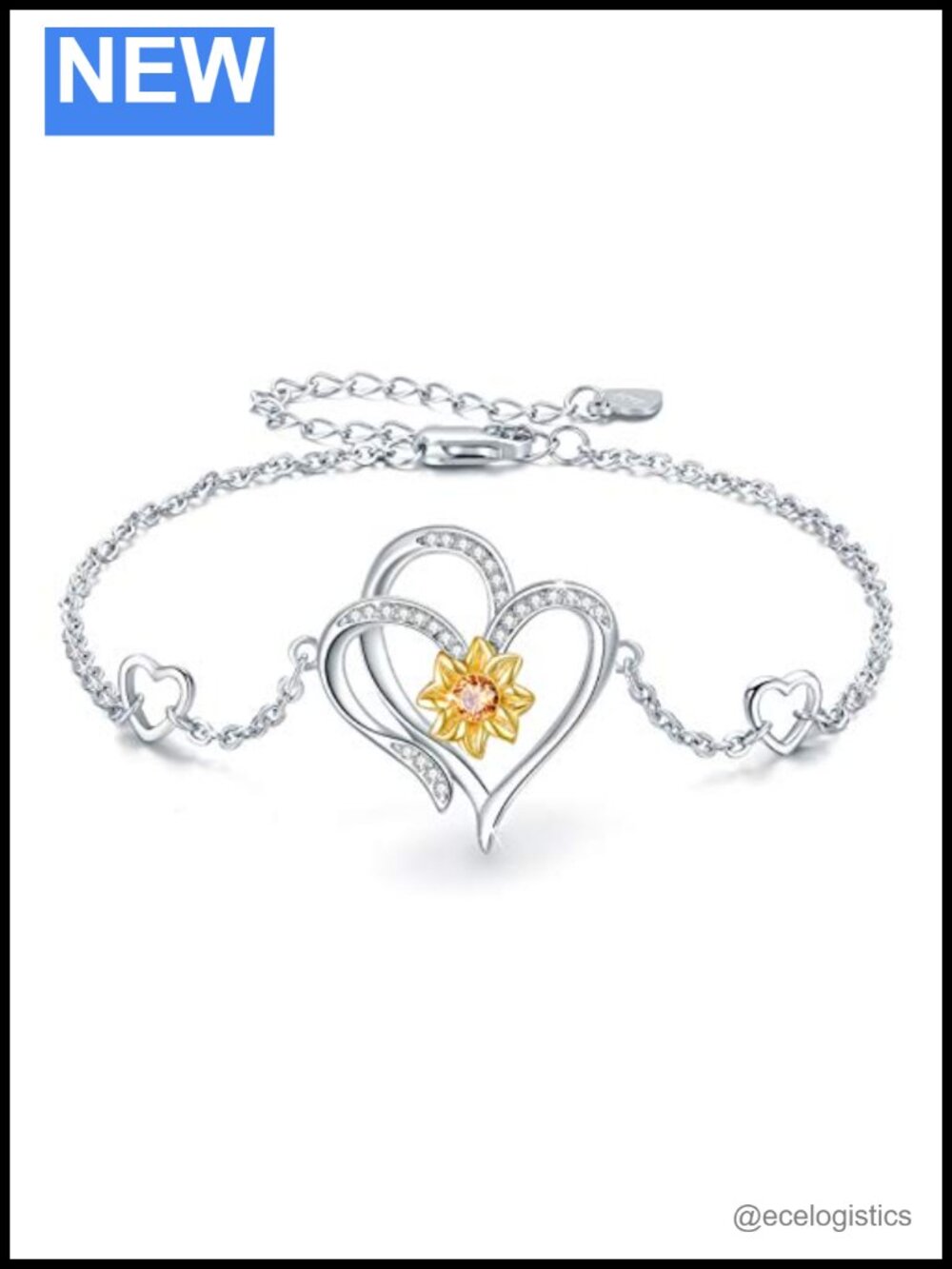Sterling Silver Sunflower Anklet Adjustable 9-11 Inch Ankle Bracelet
